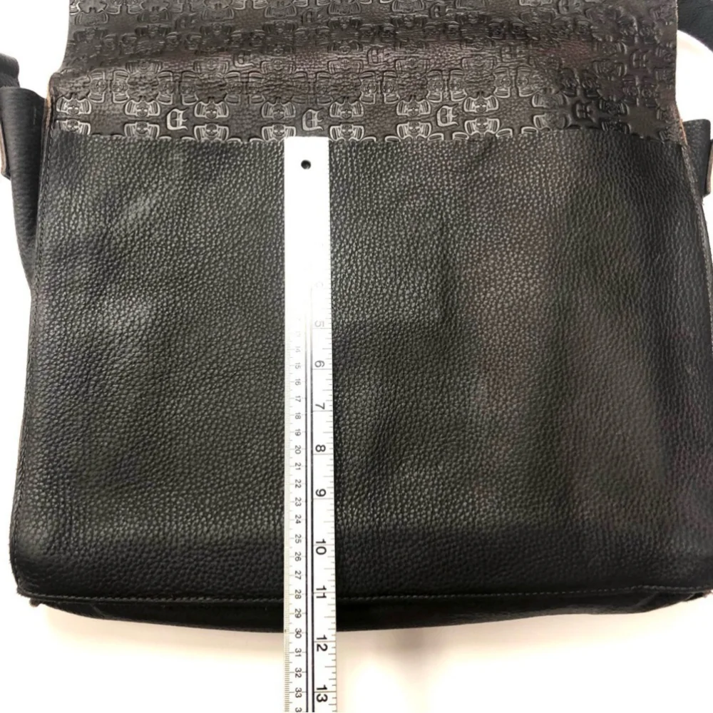 DUSSAULT brown leather Limited Edition Gene Simmons messenger bag